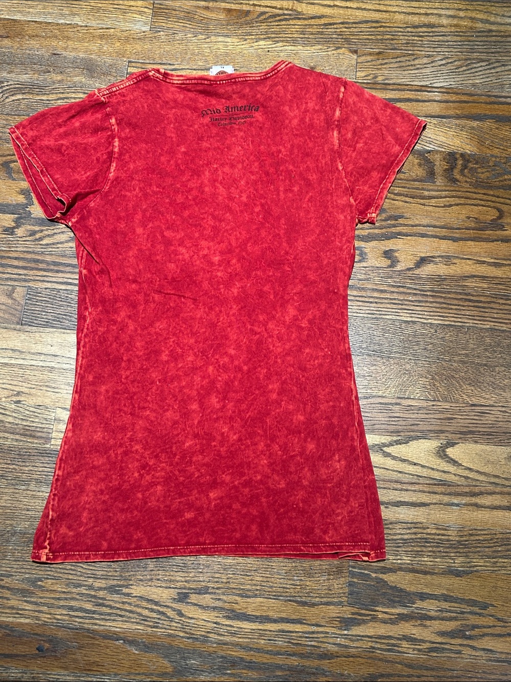 Harley-Davidson Red Mineral-Wash Short Sleeve Graphic Tee - Picture 7 of 7